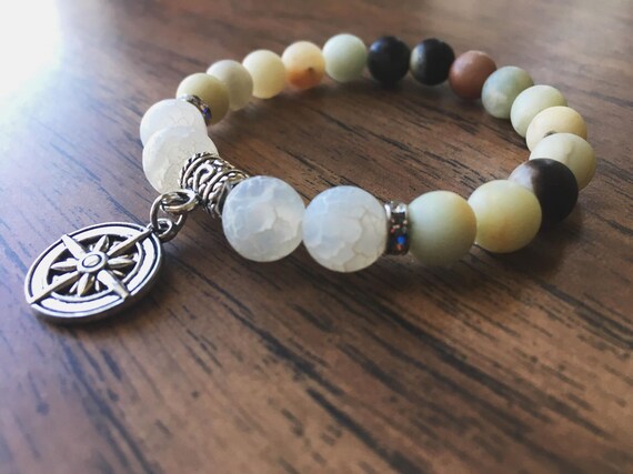 Amazonite Soul Compass Healing Bracelet Size S M Etsy
