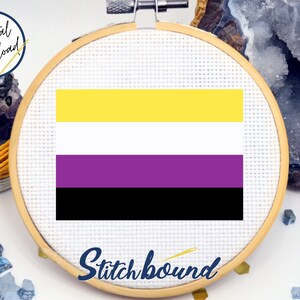 Gay Pride Flag Mini Cross Stitch Pattern DIY Pins and Patches Digital Download