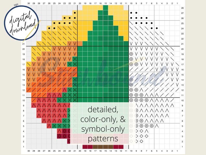 Gay Pride Flag Mini Cross Stitch Pattern DIY Pins and Patches Digital Download