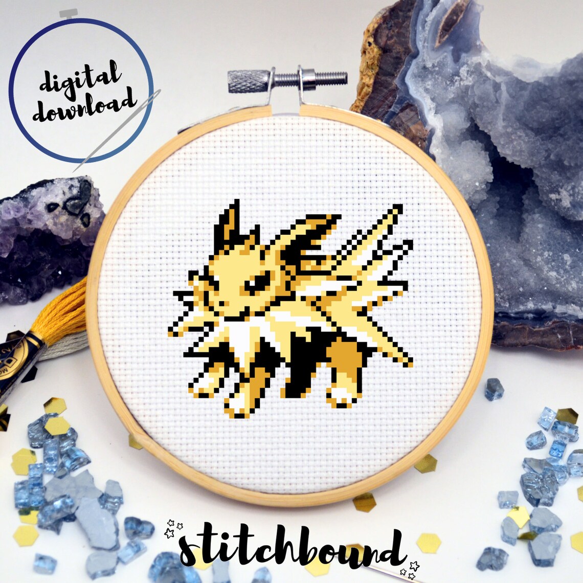 Pokemon Eeveelutions Generation 1 Mini Cross Stitch Pattern Etsy