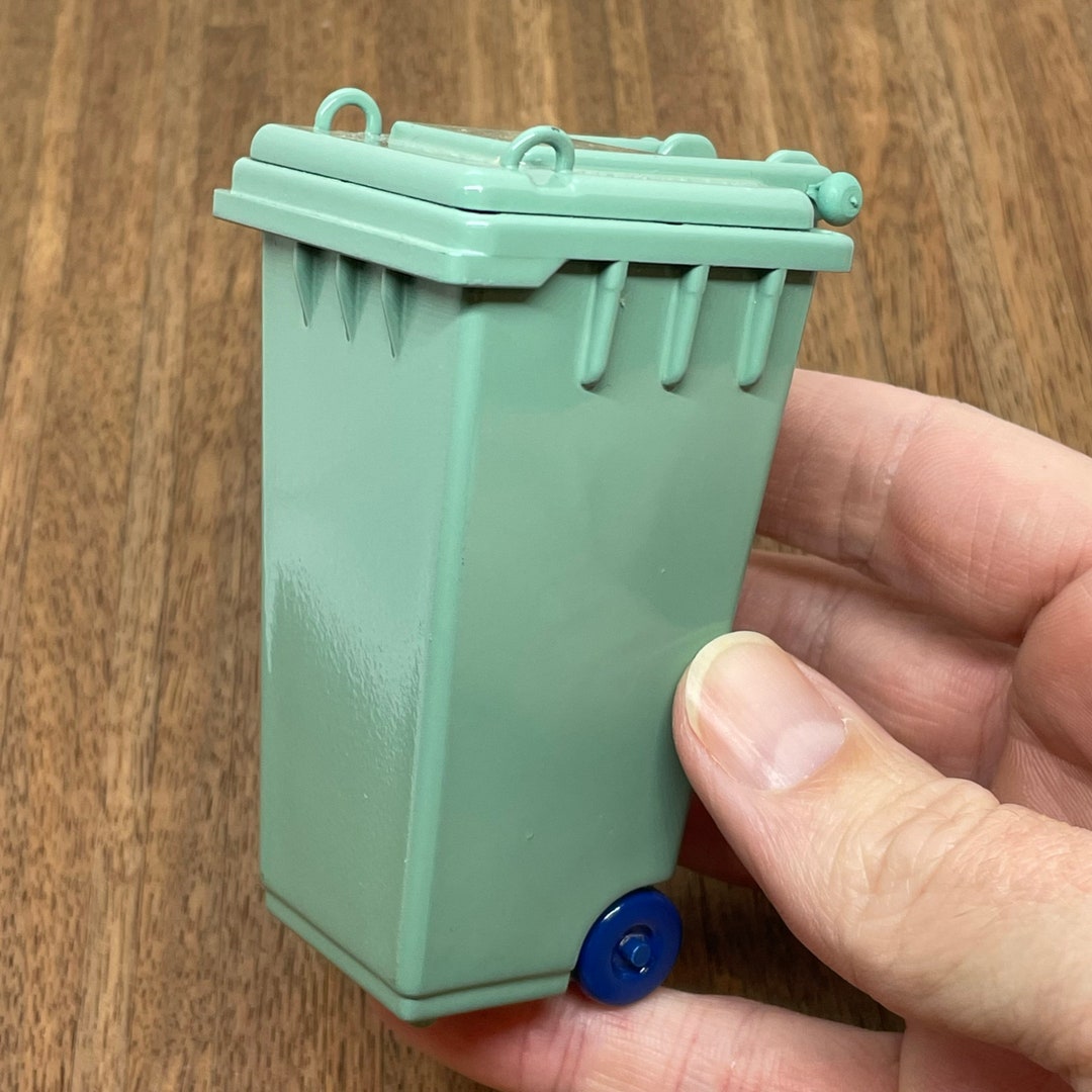 Miniature Trash Bin on Wheels 1/12 Scale Etsy