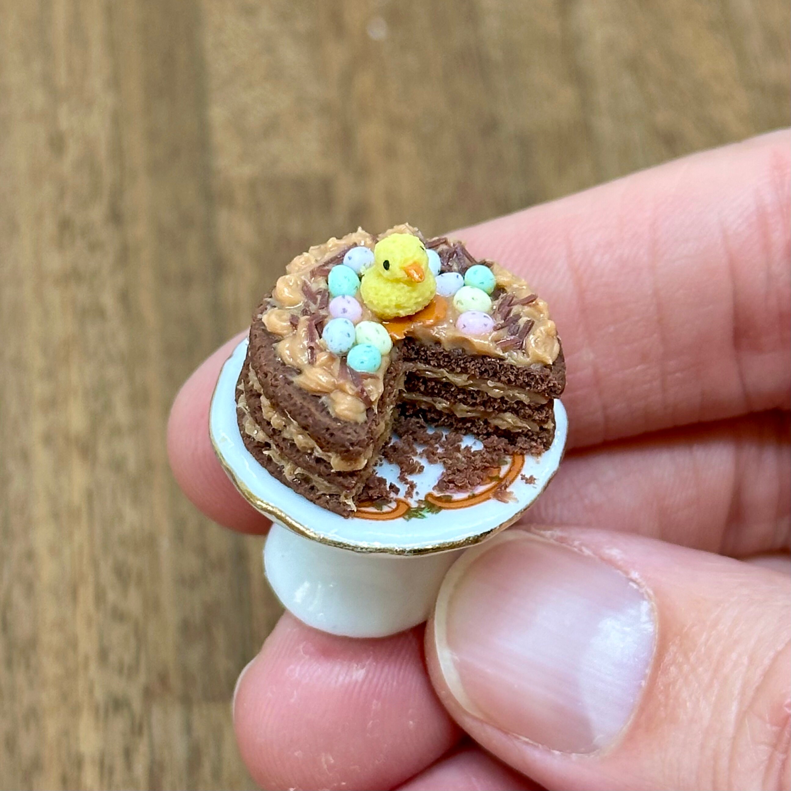 ミニチュア手作りイースターケーキとスライス、1/12スケール - Etsy 日本