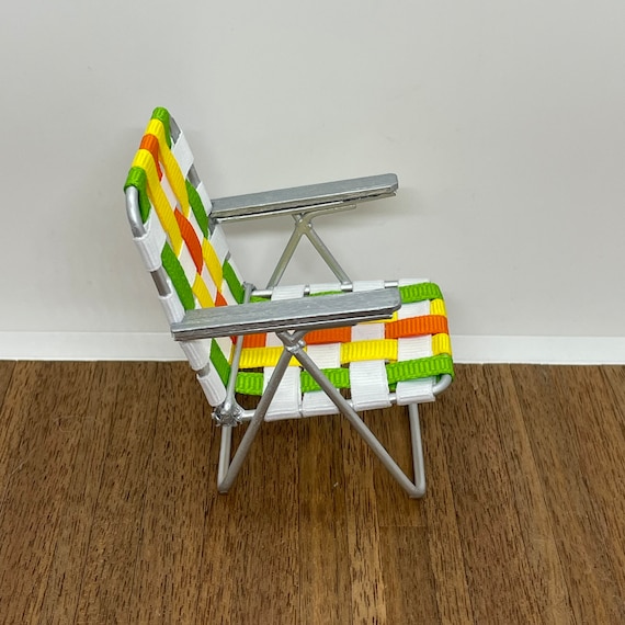 Miniature Handmade Retro Lawn Chair, 1/12 Scale - Etsy