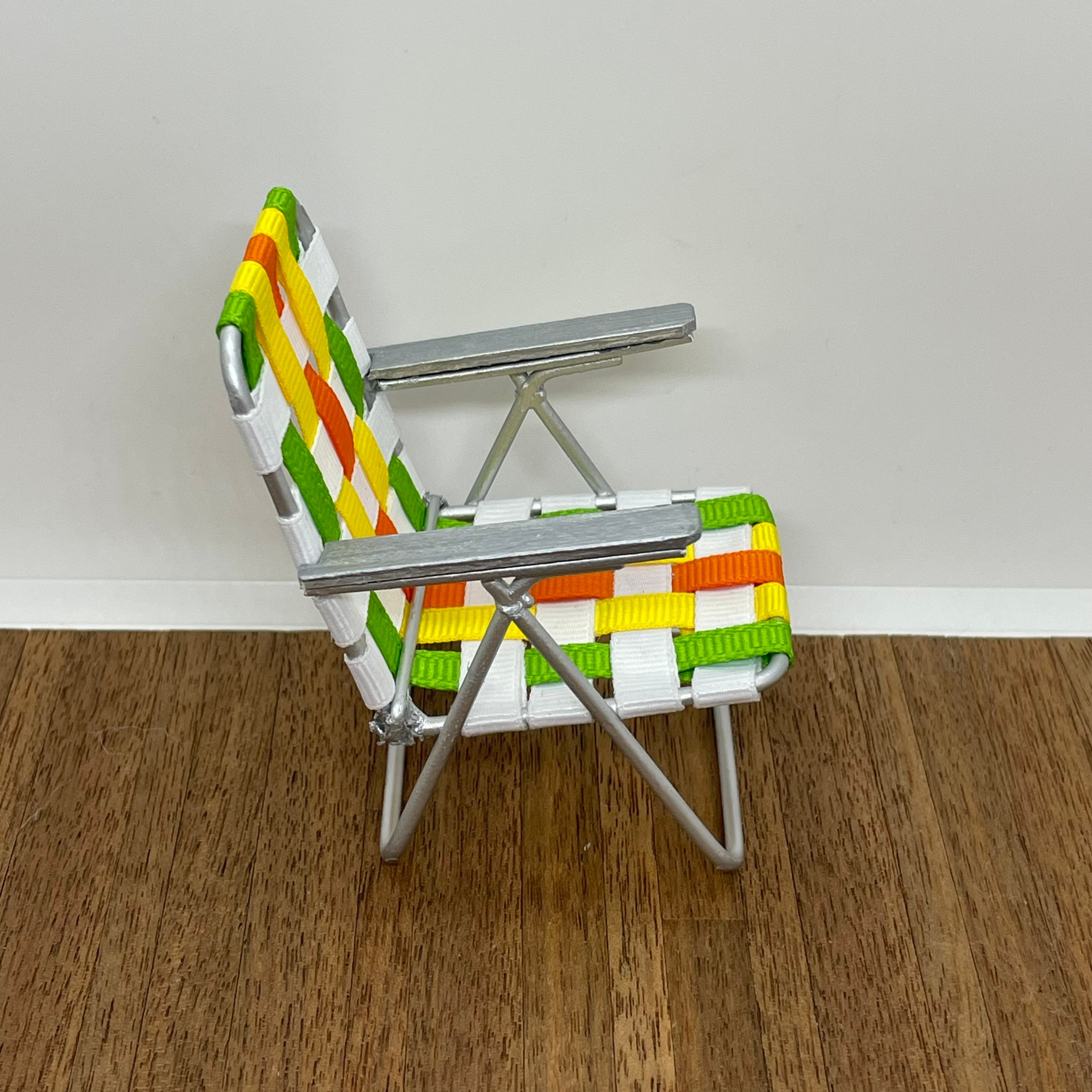 Miniature Handmade Retro Lawn Chair, 1/12 Scale - Etsy