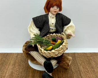 Miniature handmade doll, 1/12 scale