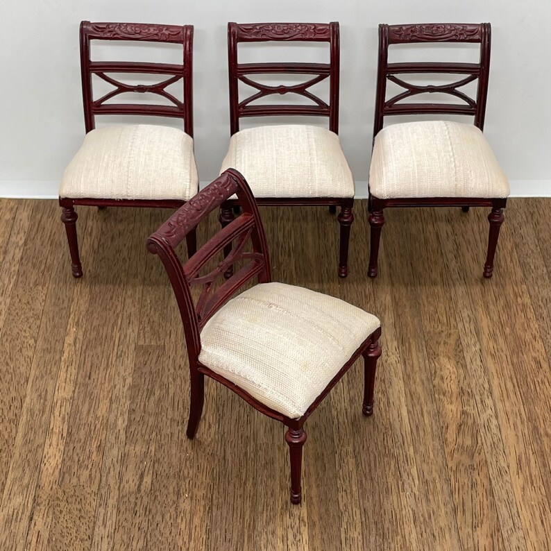 112 Scale Dining Table And Chairs Dollhouse Miniatures Miniatures Colonialgolfhart Com