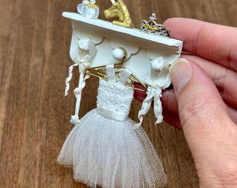Miniatuur handgemaakte balletplank, schaal 1/12