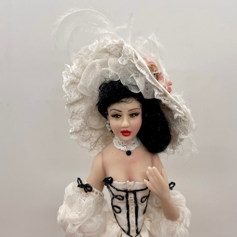 Miniature handmade porcelain doll, 1/12 scale image 2