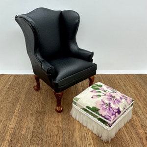 Miniature handmade ottoman, 1/12 scale