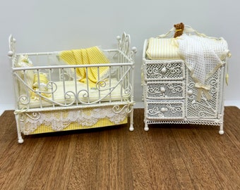 Miniature two piece nursery set, 1/12 scale