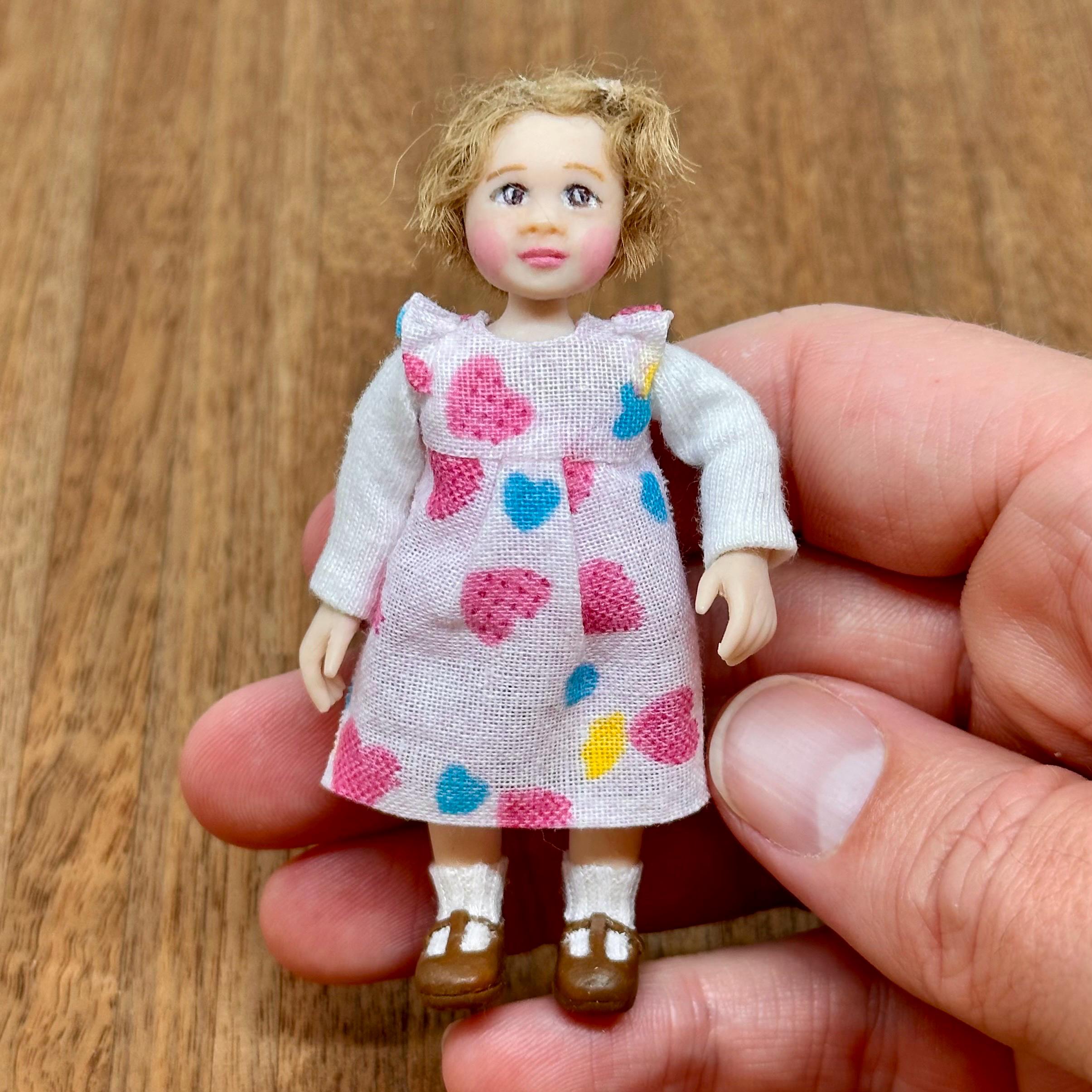 Miniature handmade Emily Chan girl doll, 1/12 scale