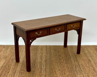 Miniature handmade console table, 1/12 scale