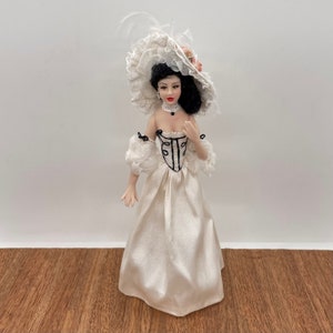 Miniature handmade porcelain doll, 1/12 scale image 1