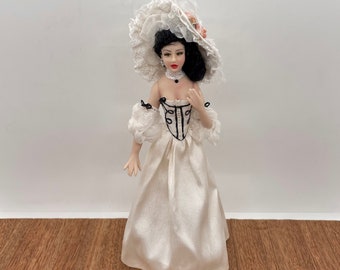 Miniature handmade porcelain doll, 1/12 scale