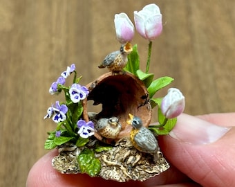 Nature morte miniature faite main de Mary McGrath, échelle 1/12