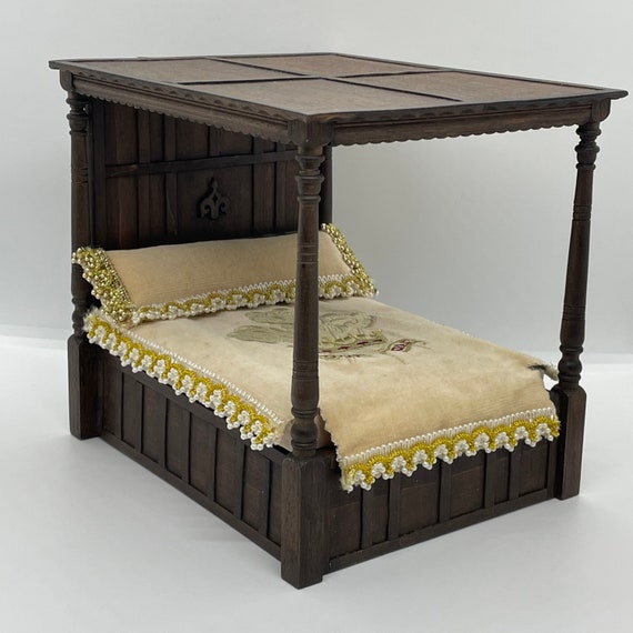 1:12 Four Poster Bed Frame Bed Full Double Size Dollhouse 