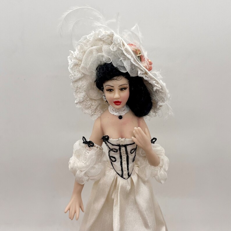 Miniature handmade porcelain doll, 1/12 scale image 3