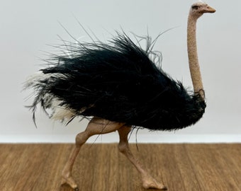 Miniature handmade Mike Barbour ostrich, 1/12 scale