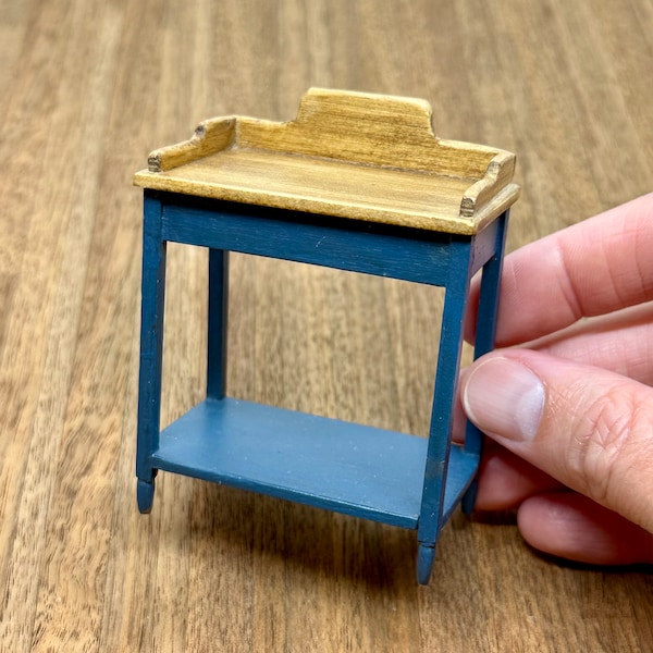 Miniature handmade country style washstand, 1/12 scale