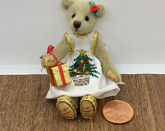 Miniature Handmade Christmas teddy bear