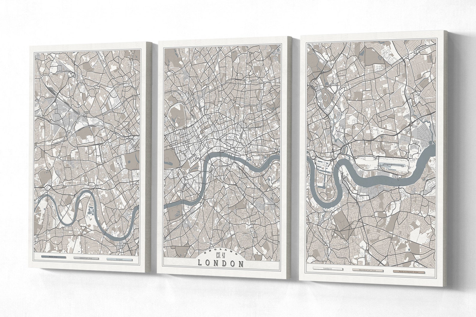 LONDON England Canvas Print Large Wall Art England Map White Etsy