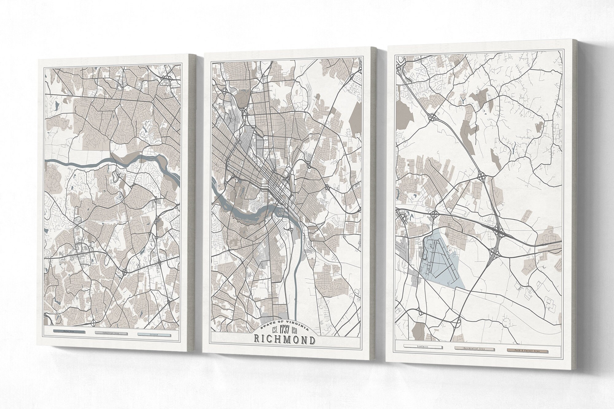 RICHMOND VA Canvas Print Large Wall Art Richmond Virginia Etsy