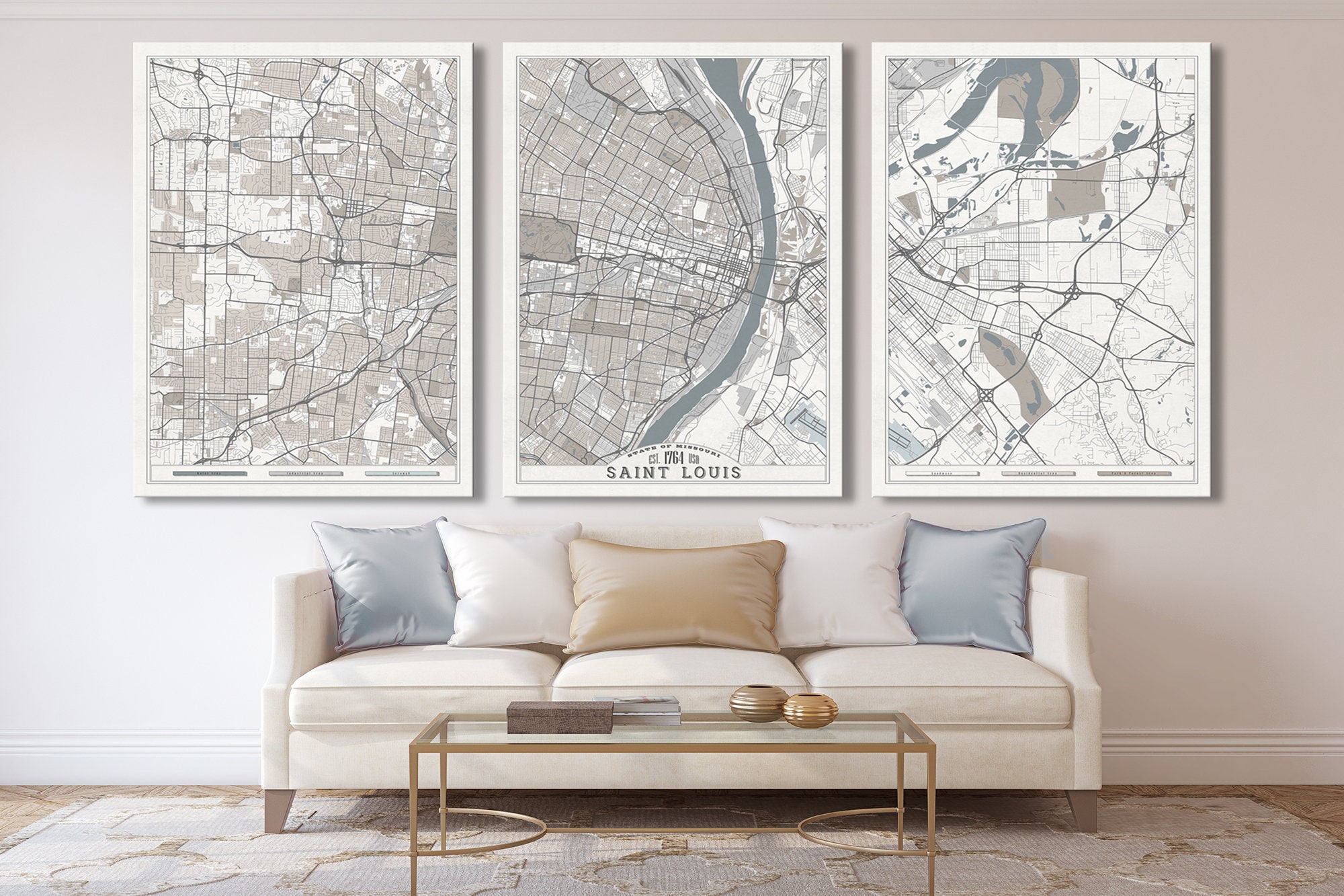 SAINT LOUIS MO Canvas Print Large Wall Art St Louis Missouri Etsy