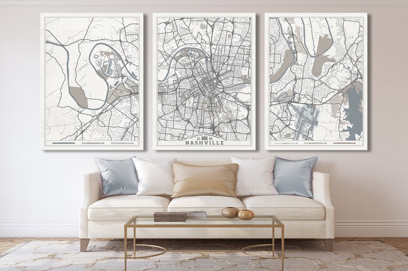 NASHVILLE TN Canvas Print Large Wall Art Nashville Tennessee Etsy