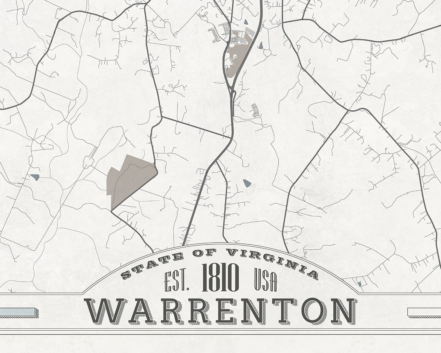 WARRENTON Virginia Canvas Print Virginia City Map Soft Pastel Etsy