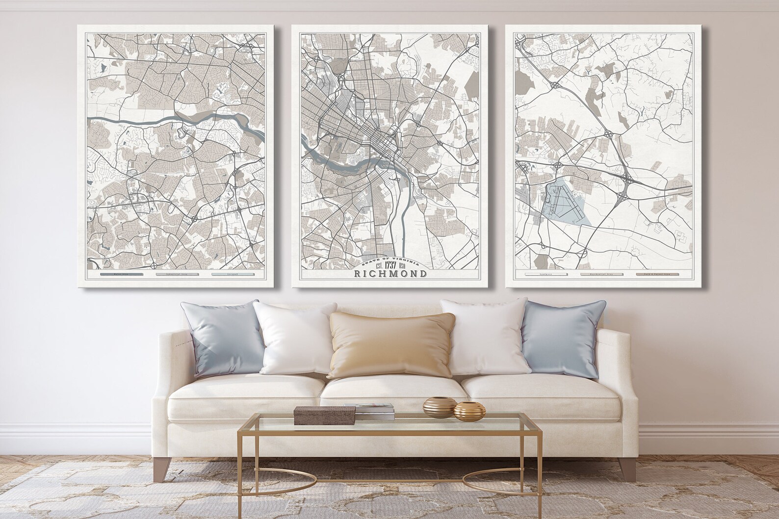 RICHMOND VA Canvas Print Large Wall Art Richmond Virginia Etsy