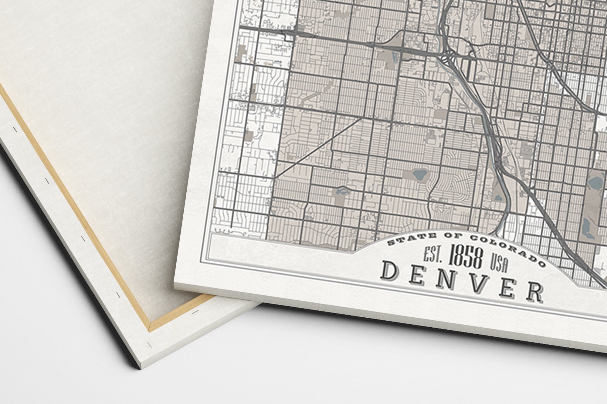 DENVER CO Canvas Print Large Wall Art Denver Colorado Map Etsy