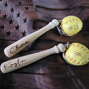 Softball/Baseball personalized bat with name and ball number | End of season gift|
