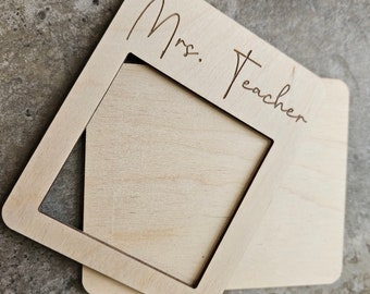 Post-it Halter aus Holz | Rohling | Personalisiert mit Namen | Lehrer Geschenk