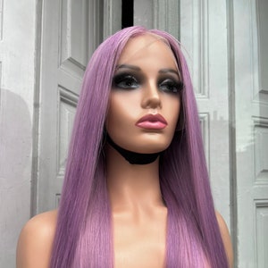 Perruque Lace Front Wig Cheveux Humains Violet Lavande
