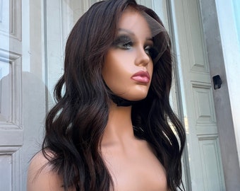 HD Full Lace Brunette Dark Brown Human Hair Wig