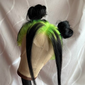 Green and Black Full Lace Human Hair Wig Billie