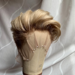 Beach Blonde Full Lace Human Hair Boy Peluca