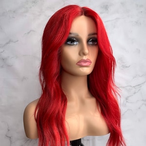 20&quot; Red Lace Front Human Hair Wig