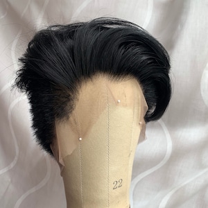 Black Full Lace Boy Men Wig Shaved Human Hair