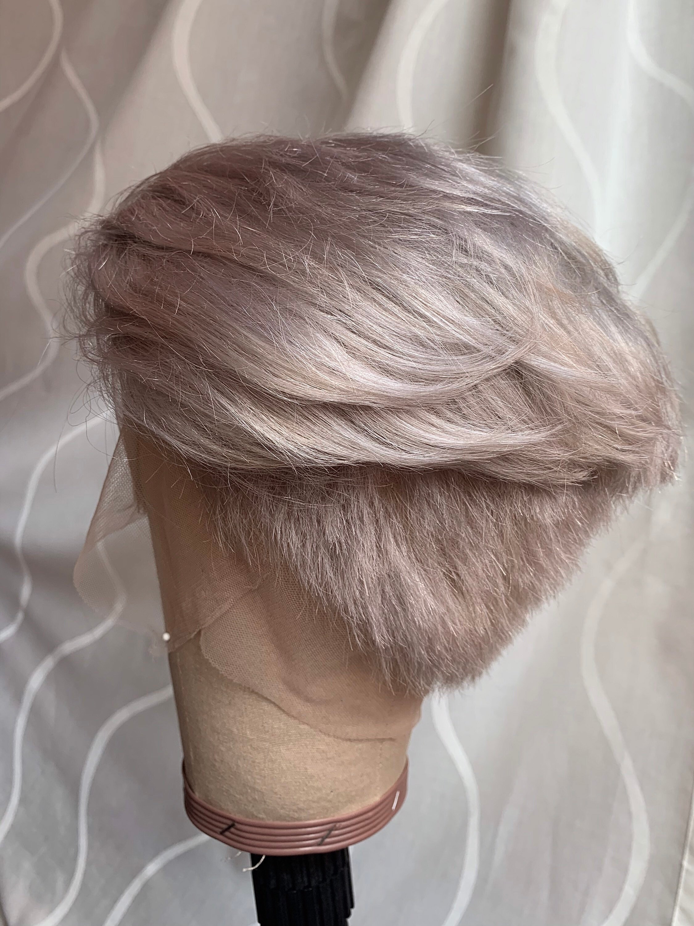 Boy Cut Platinum Blonde Human Hair Full Lace Wig