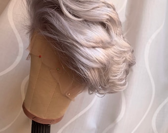 Boy Cut Platinum Blonde Human Hair Full Lace Wig