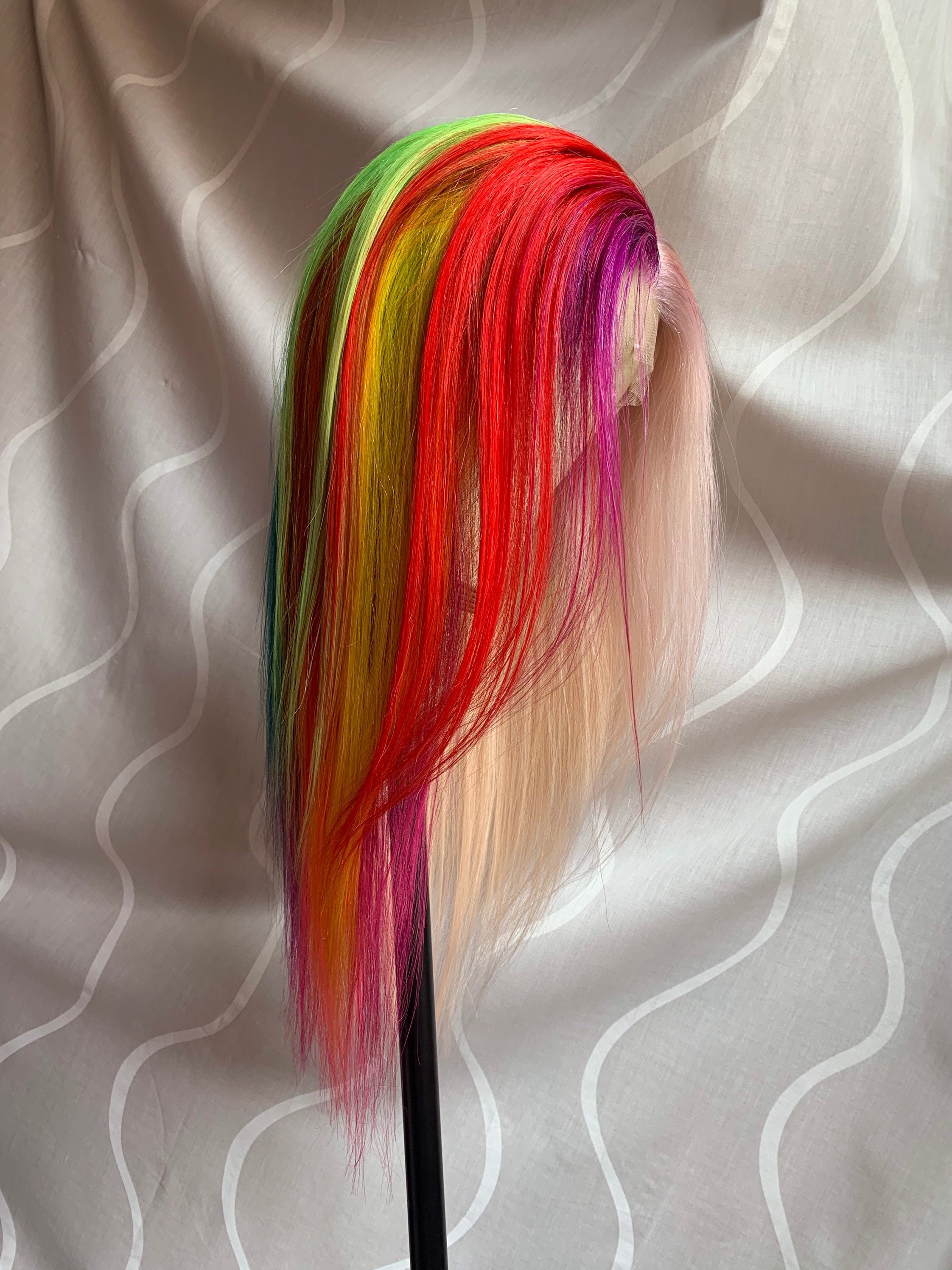 Buy Half Rainbow Half Blonde Lace Front Human Hair Wig Nicki Minaj Online  in India - Etsy