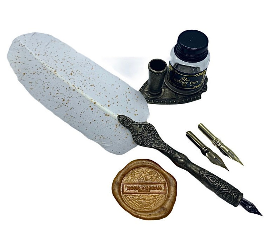 ZSL Au Lait Brass Quill Set Two Nibs Brass Quill Holder Etsy