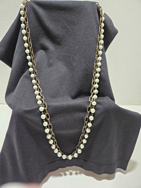 Plunder Design Faux Pearl @ Brass Chain