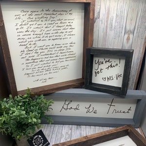 actual handwriting keepsake, memorial gift, Thoughtful gifts, unique Valentines gift, sentimental gift, bereavement gift, grandparent gift