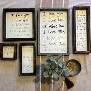 Actual Handwriting Sign | vows Sign | unique Christmas | 5th wedding anniversary | Custom Handwritten Sign | Personalized Sign | Bereavement