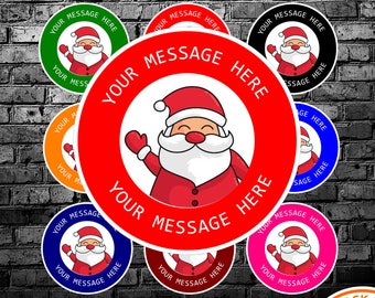 Pegatinas navideñas personalizadas. Personaliza con tu propio texto / Pegatinas navideñas / Pegatinas personalizadas para regalo de Navidad.