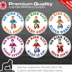 48 Personalised teacher sticker set | Teacher encouragement stickers | Merit stickers | Reward Stickers | set 2