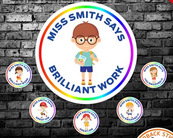48 Custom cute personalised teacher stickers - Teacher encouragement stickers | Merit stickers | Reward Stickers