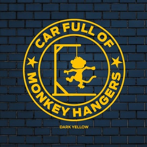 Hartlepool Monkey Hangers Decal/Aufkleber - Auto voller Affen-Aufhänger- Wer hat den Affenlegendenaufkleber aufgehängt- | 17 Farboptionen